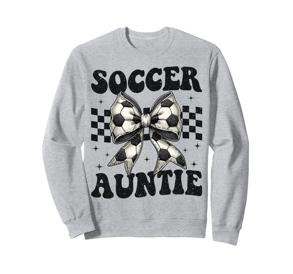 Soccer Auntie Funny Coquette Bow Sweatshirt - Aesthetic Graphic Men Women