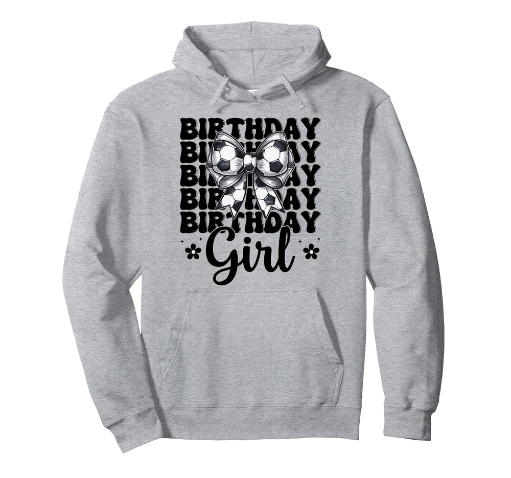 Birthday Soccer Coquette Bow Hoodie - Graphic Print Unisex
