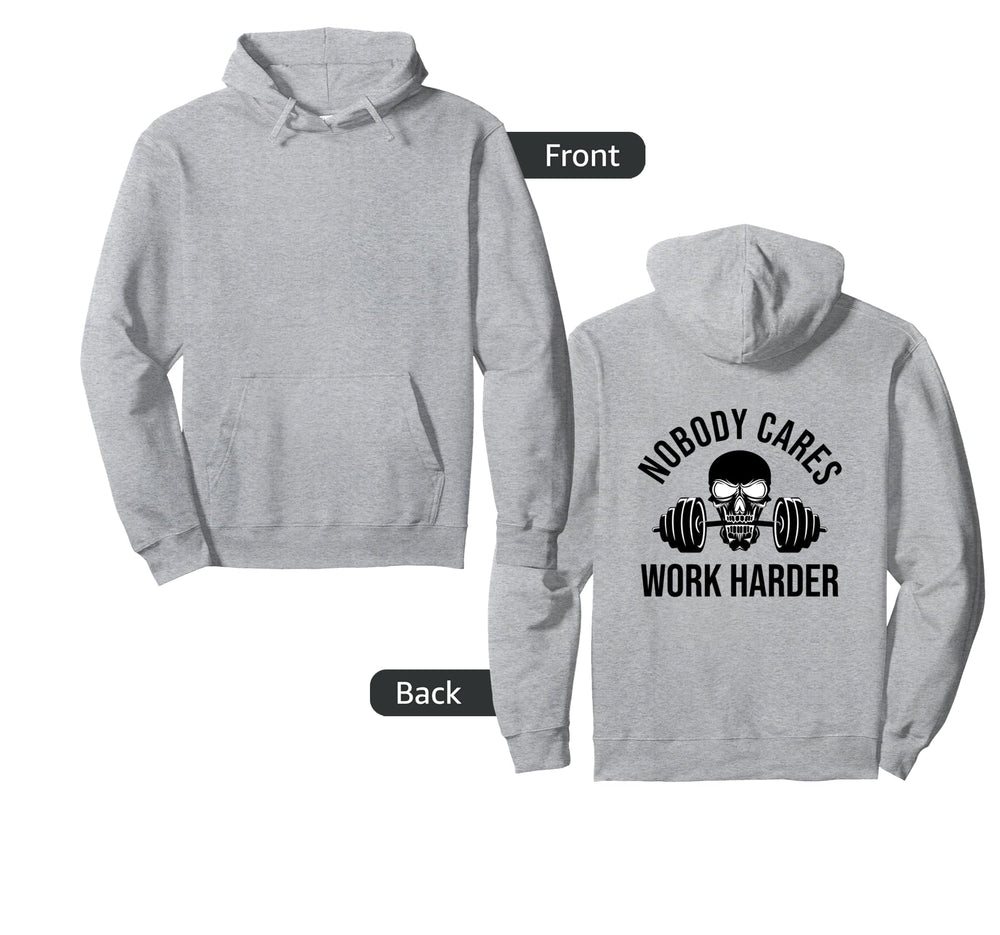Nobody Cares Work Harder Barbell Hoodie - Streetwear Style for Adults