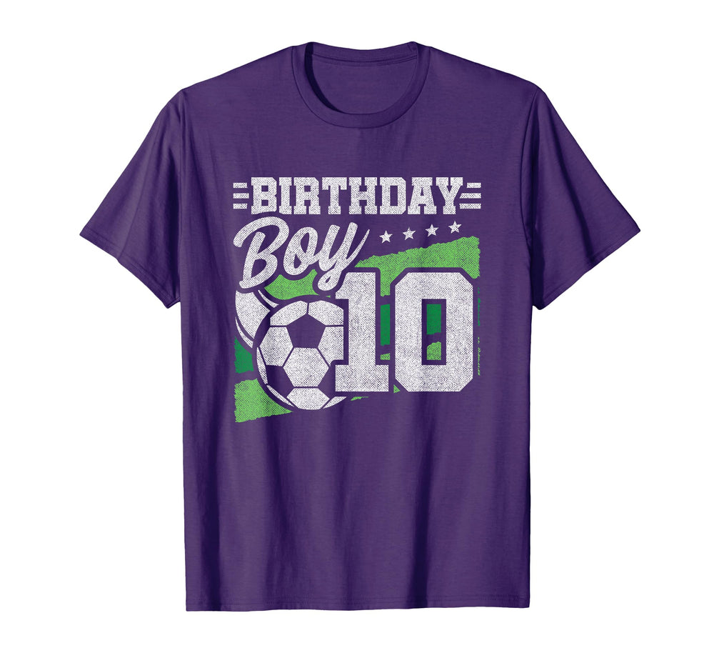 10 Year Old Soccer Birthday 10Th T-Shirt - Casual Everyday Wear Unisex