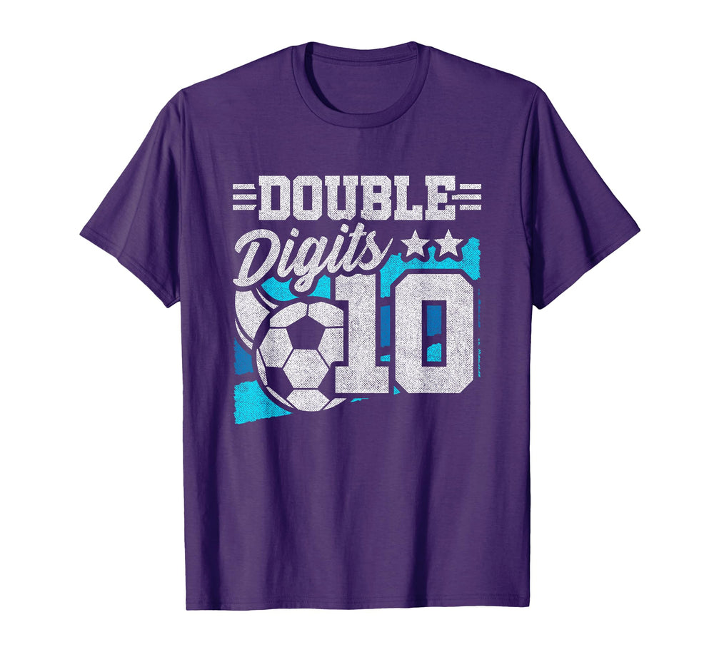 Double Digits 10Th Birthday Soccer T-Shirt - Fun Novelty Design Men Women