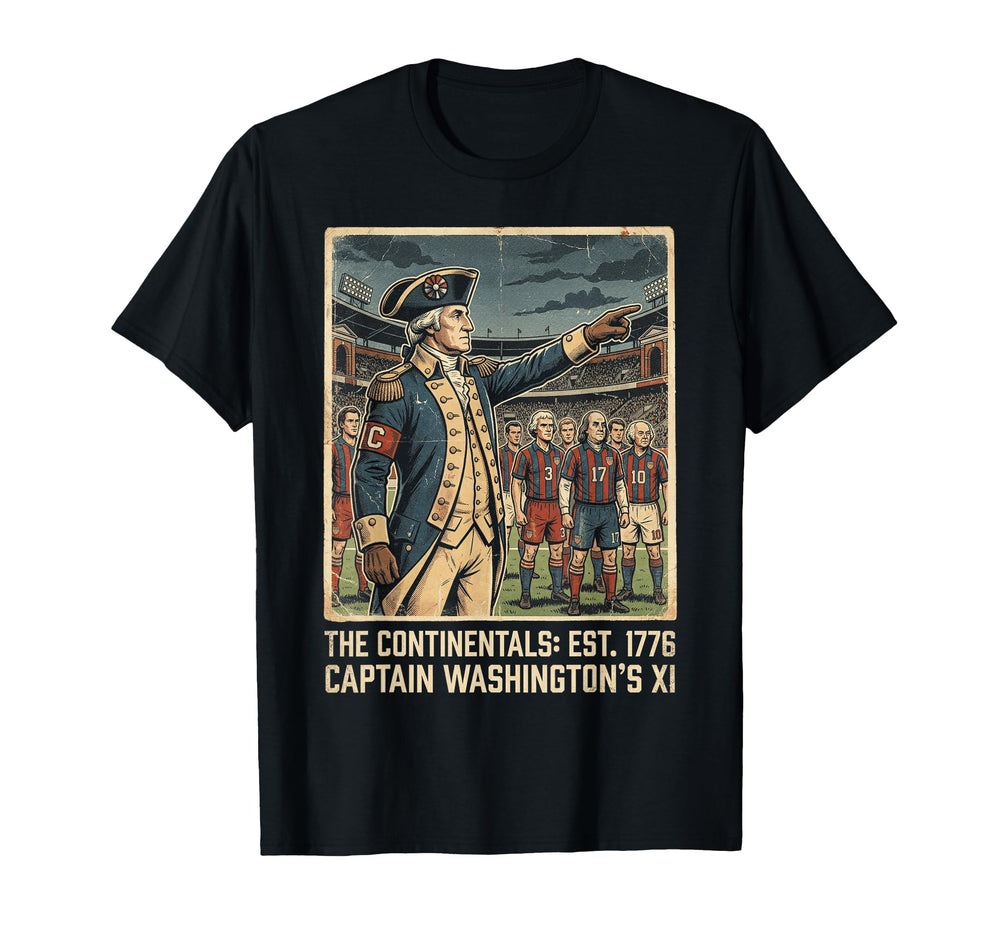 Captain Washingtons Xi Continentals T-Shirt - Minimalist Print Men Women