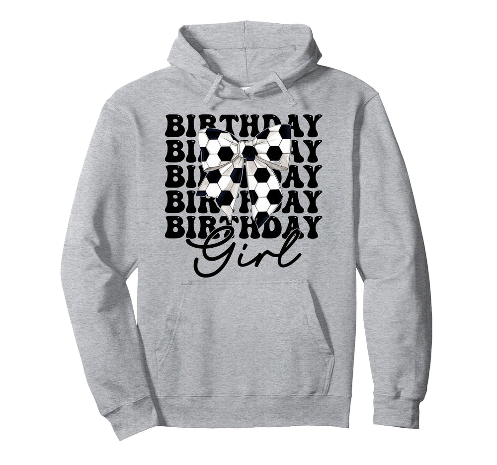 Birthday Soccer Coquette Bow Hoodie - Novelty Apparel Unisex