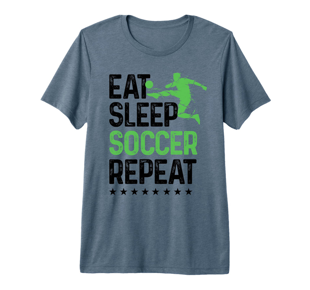 Eat Sleep Soccer Repeat Sport Player Tri T-Shirt - Unique Graphic Unisex