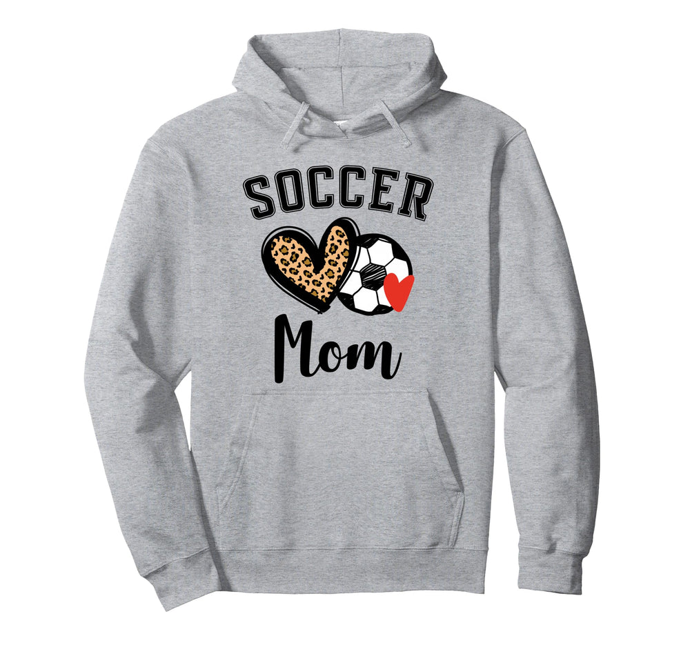Soccer Mom Leopard Heart Hoodie - Unique Graphic Unisex