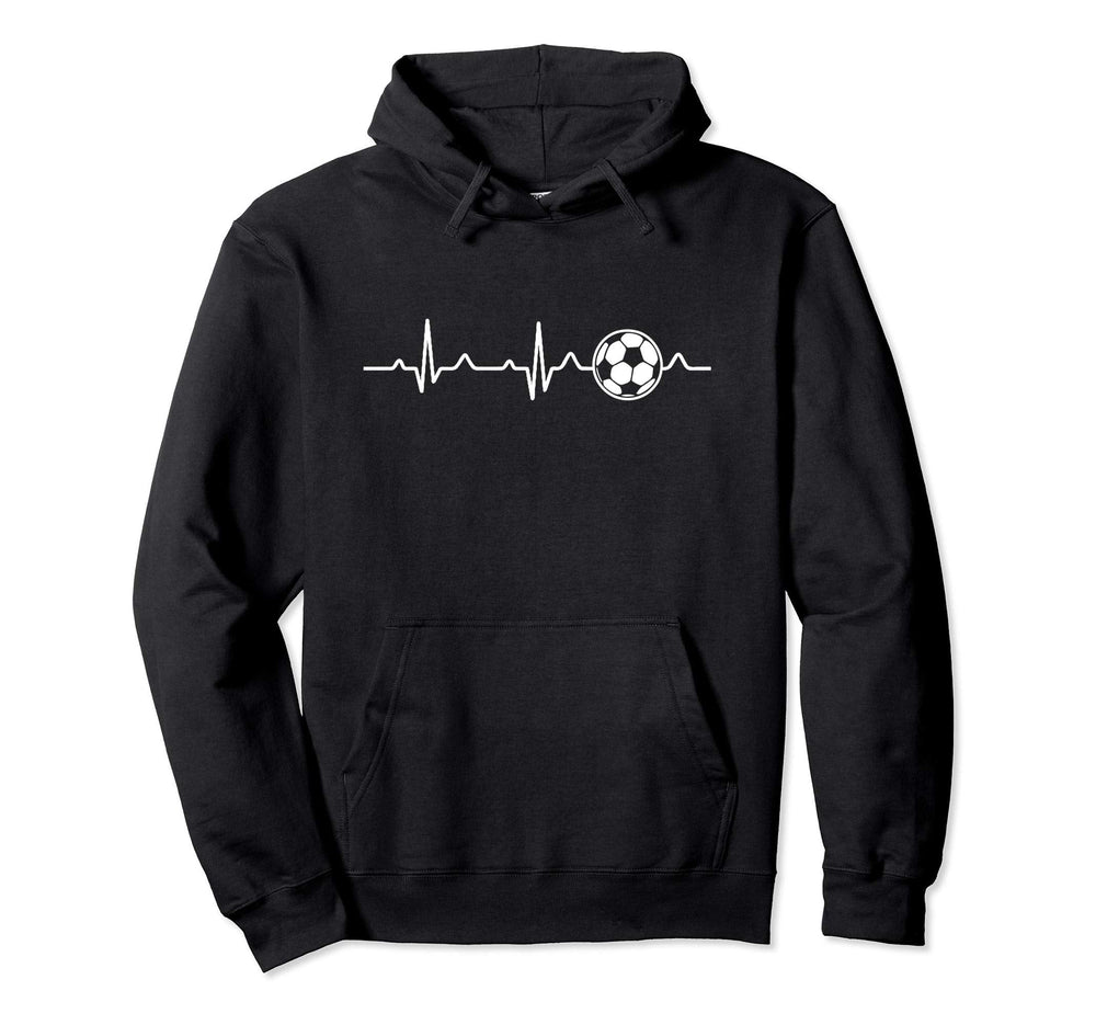 Soccer Heartbeat Player Coach Gift Hoodie - Casual Everyday Wear Unisex