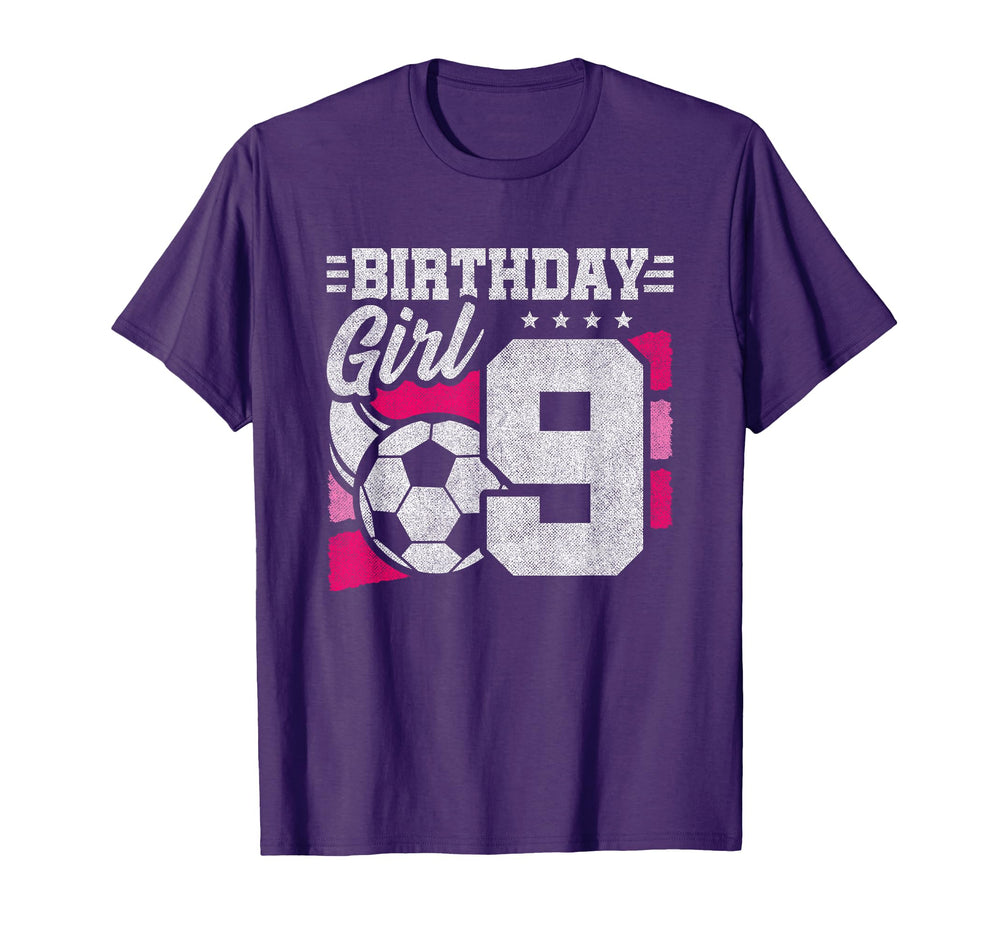 9 Year Old Soccer Birthday 9Th Birthday T-Shirt - Novelty Apparel Unisex