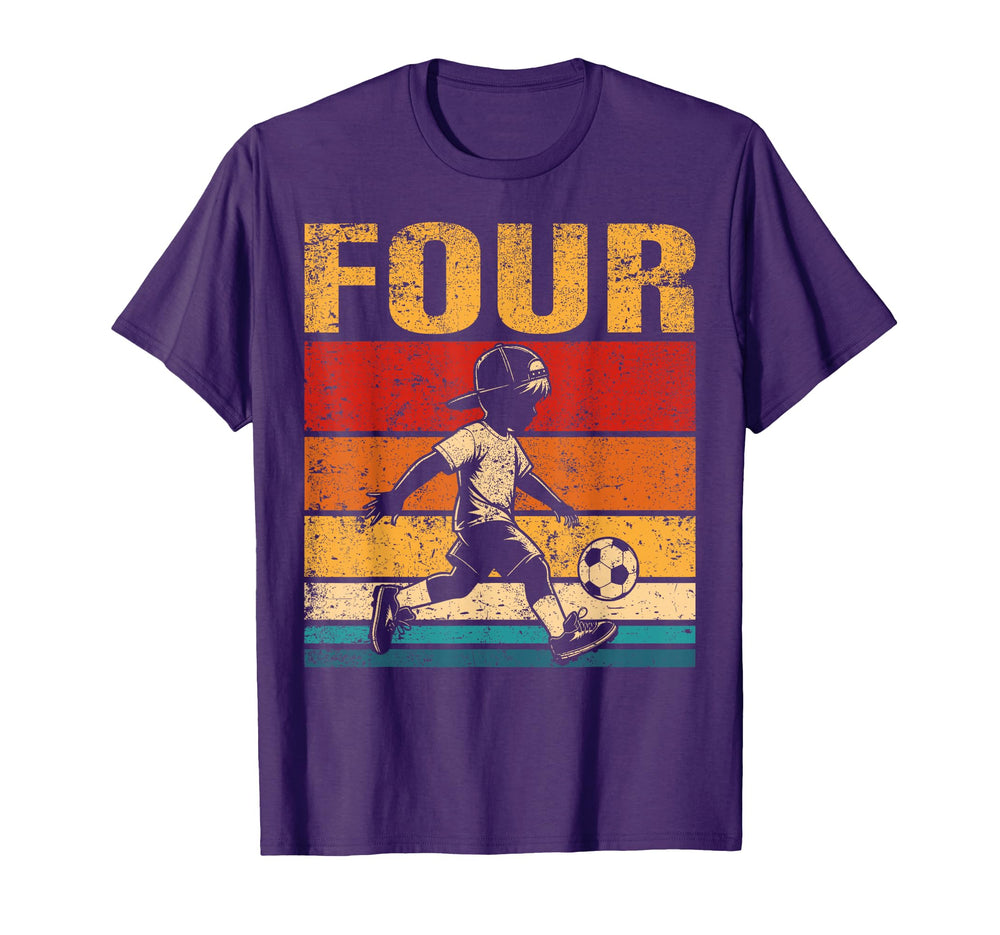 4 Year Old Soccer Birthday 4Th Birthday T-Shirt - Streetwear Style Unisex