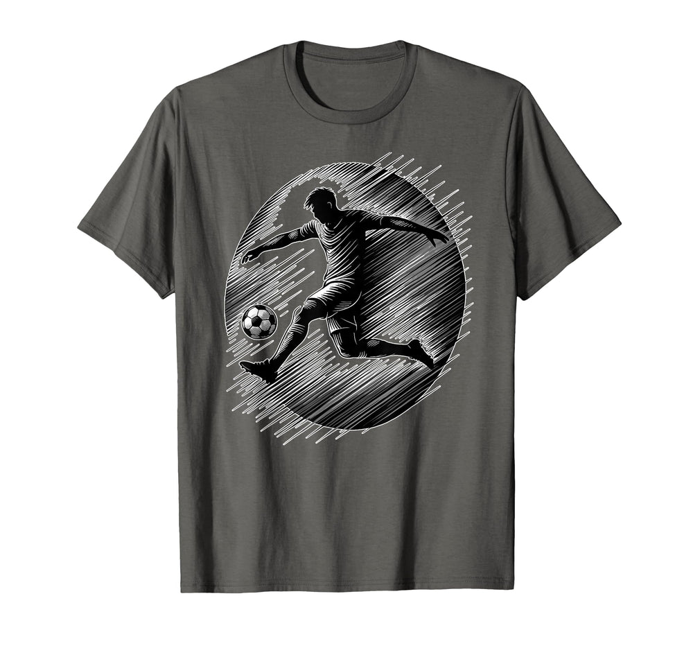 Soccer Motion Teen And Male Athletes T-Shirt - Unique Graphic Unisex