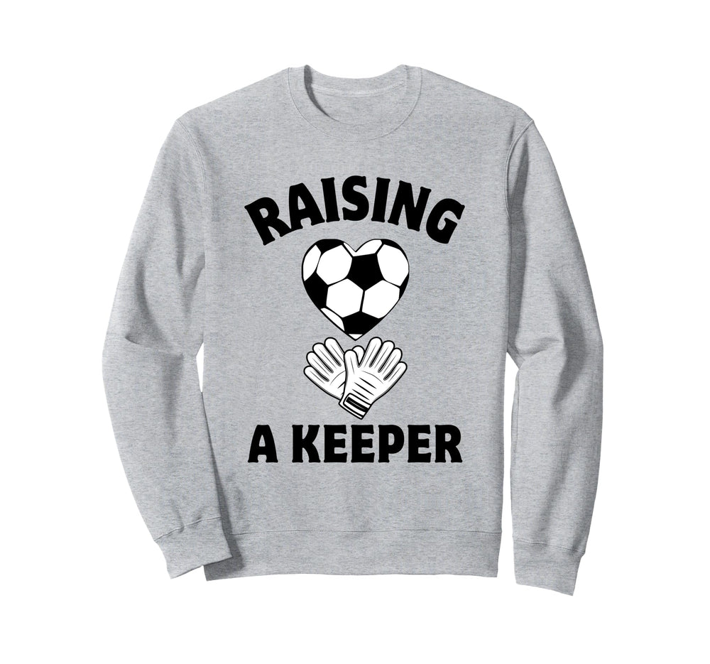 Raising Keeper Mom Soccer Sweatshirt - Minimalist Print for Adults