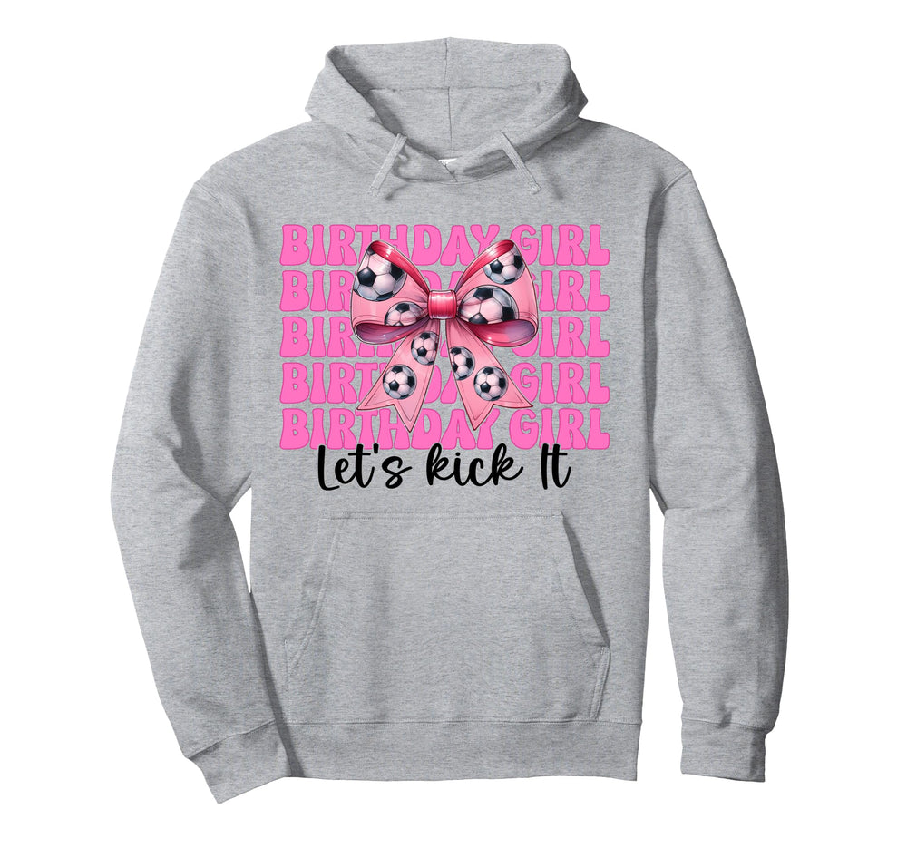 Birthday Lets Kick It Soccer Mom Mama Hoodie - Graphic Print Unisex