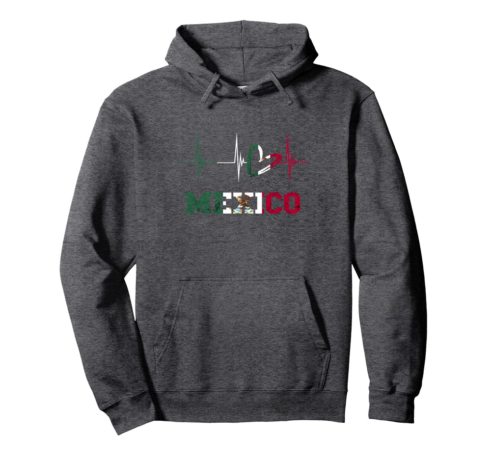 Mexico Heart Heartbeat Ekg Pulse Hoodie - Casual Everyday Wear for Adults