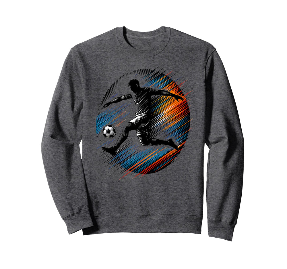 Soccer Player Jump Kick Speed Sweatshirt - Custom Art Print for Adults
