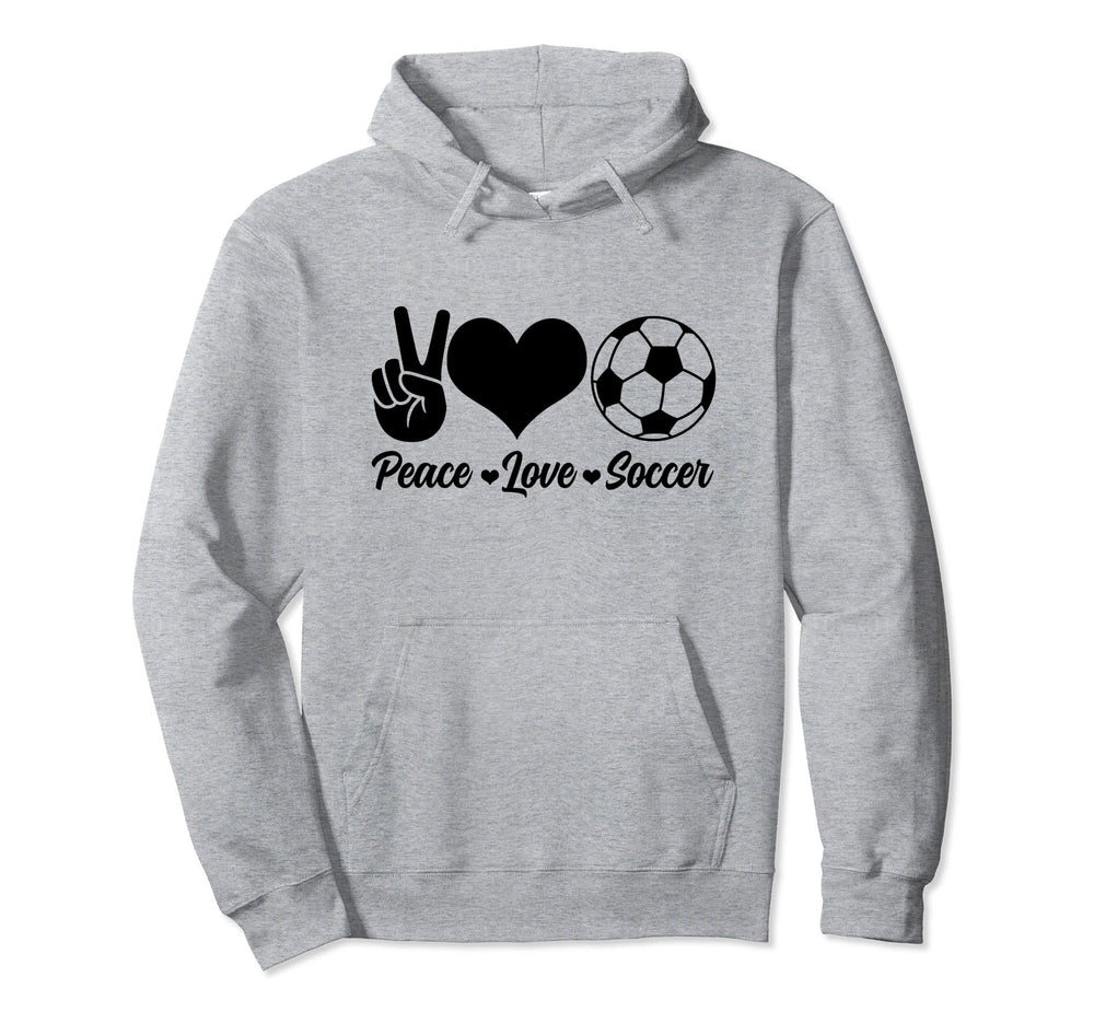 Soccer Player Peace Love Soccer Player Hoodie - Trendy Graphic for Adults