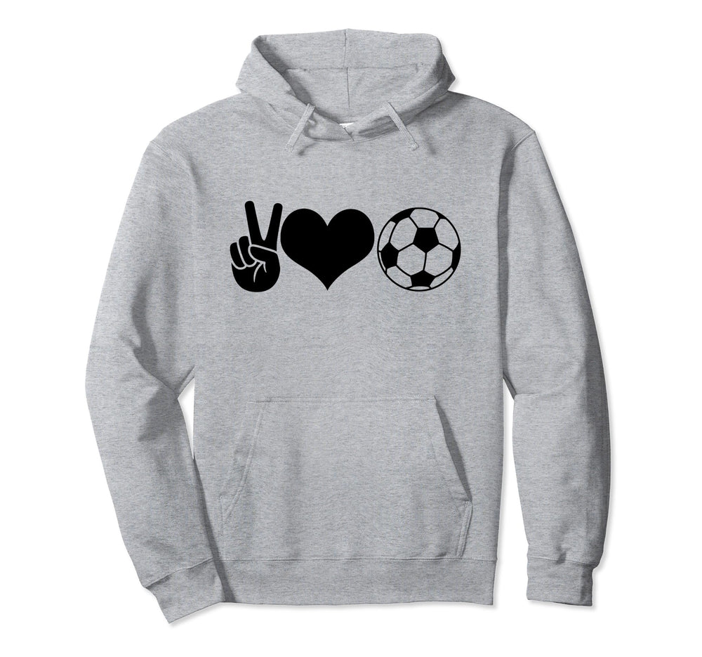 Soccer Peace Love Soccer Player Hoodie - Minimalist Print Unisex