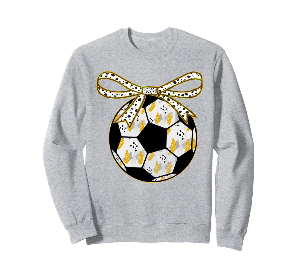 Unique Soccer Ball Pattern Bow Sweatshirt - Graphic Print for Adults