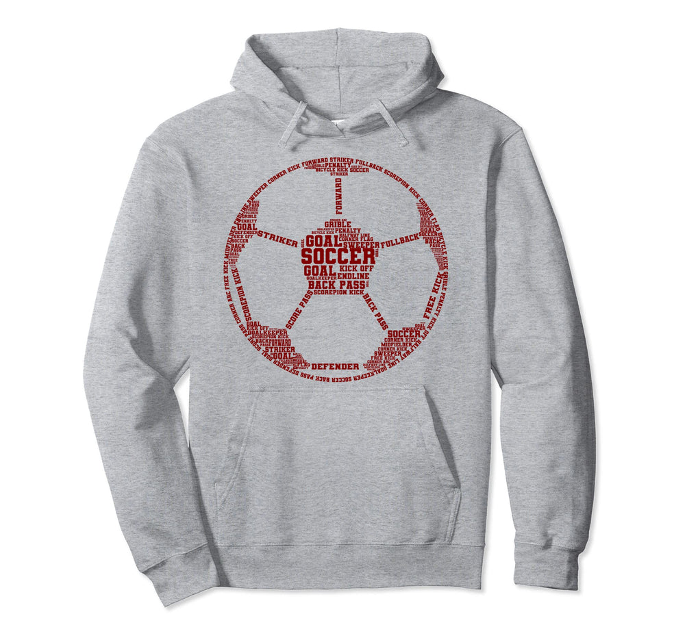 Funny Word Cloud Soccer Ball Gift Hoodie - Casual Everyday Wear Unisex