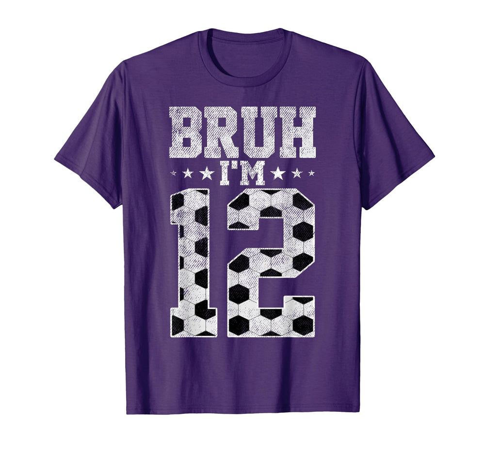 Bruh 12Th Birthday Soccer Bruh Im 12 T-Shirt - Aesthetic Graphic Men Women