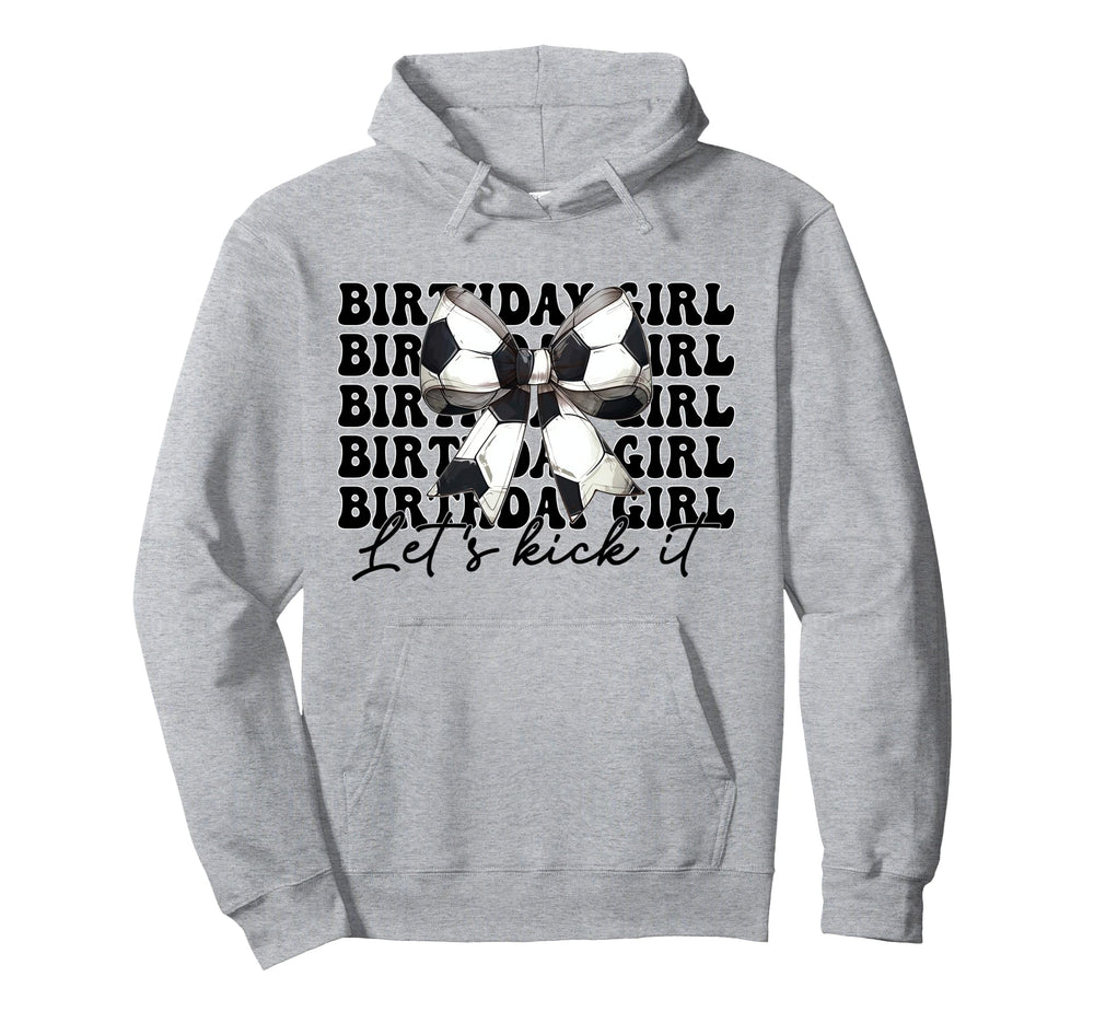 Birthday Lets Kick It Soccer Mom Mama Hoodie - Minimalist Print Men Women