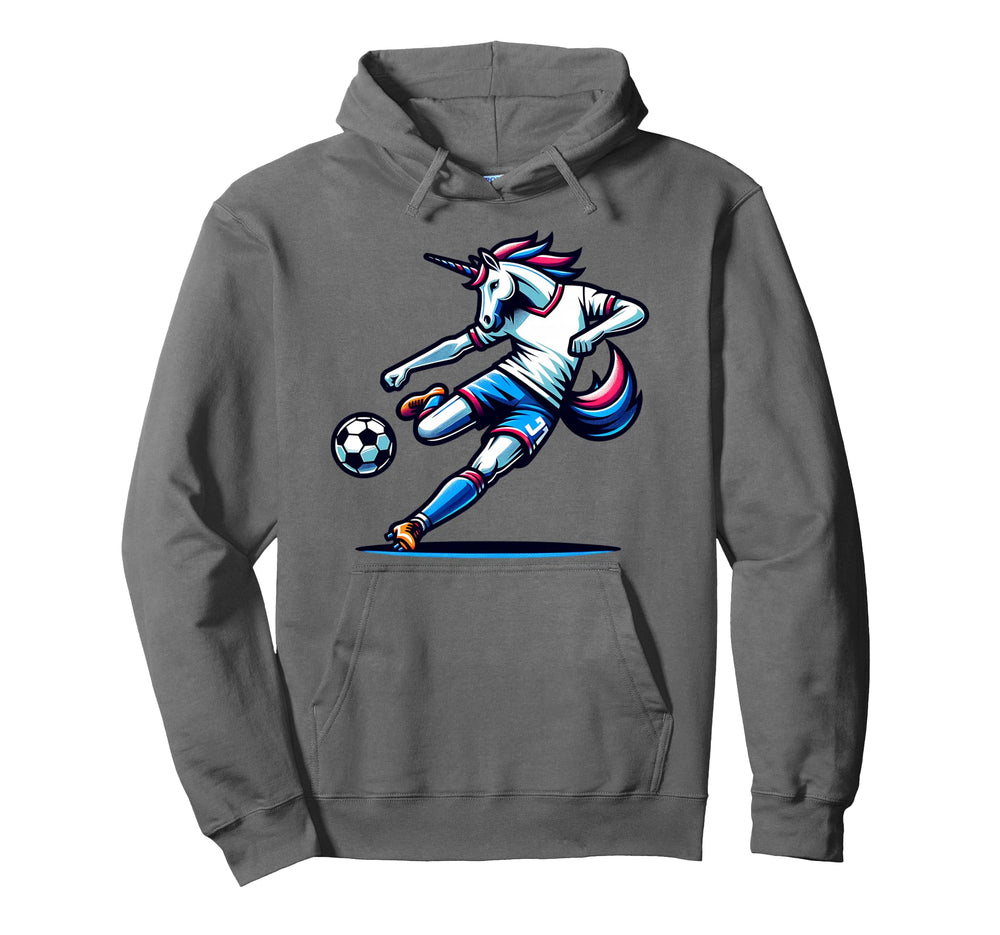 Footballer Unicorn Fans Soccer Team Hoodie - Aesthetic Graphic for Adults