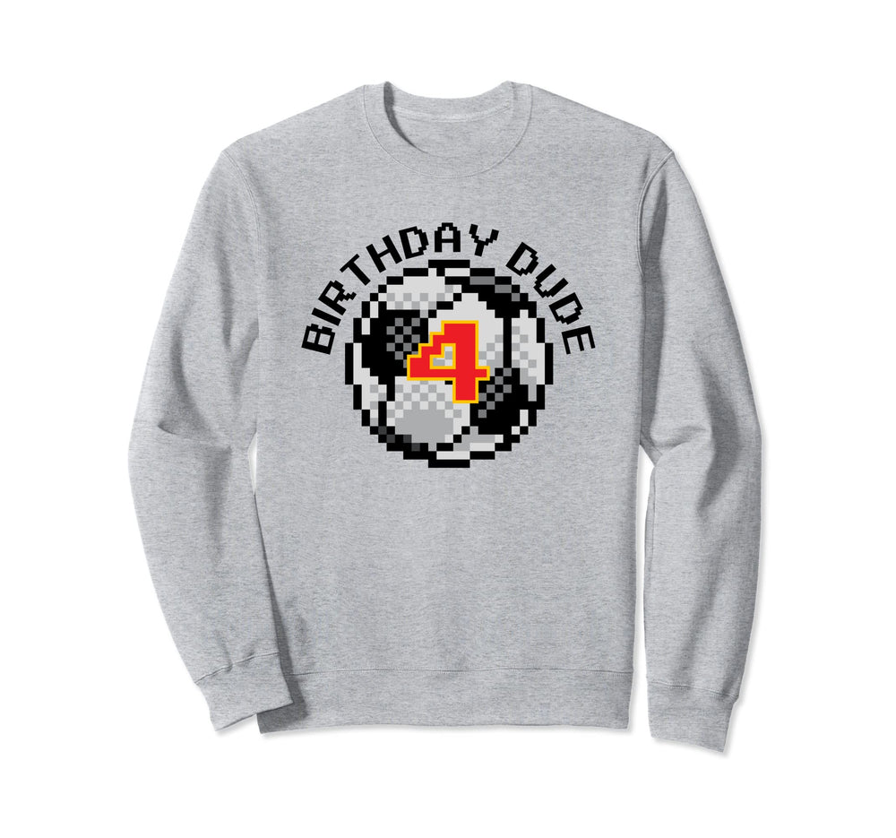 4 Year Old 4Th Birthday Dude 8 Bit Sweatshirt - Aesthetic Graphic Unisex