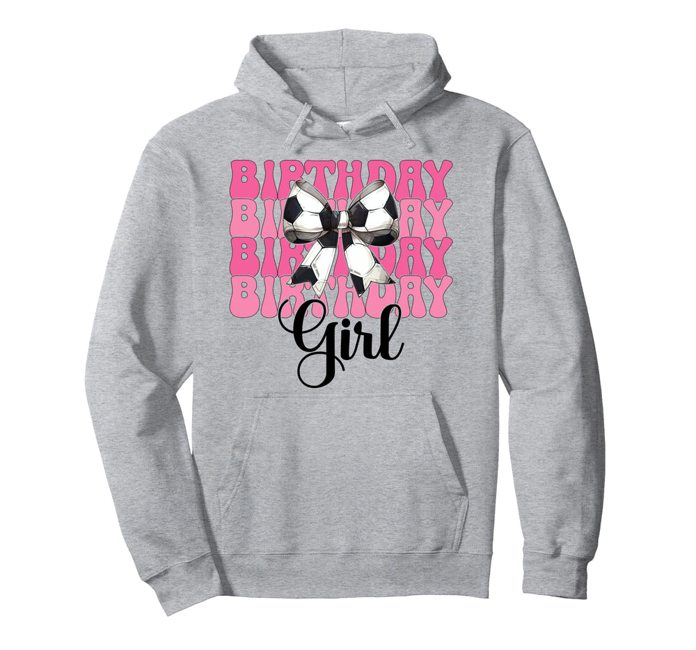 Birthday Soccer Coquette Bow Hoodie - Trendy Graphic Unisex