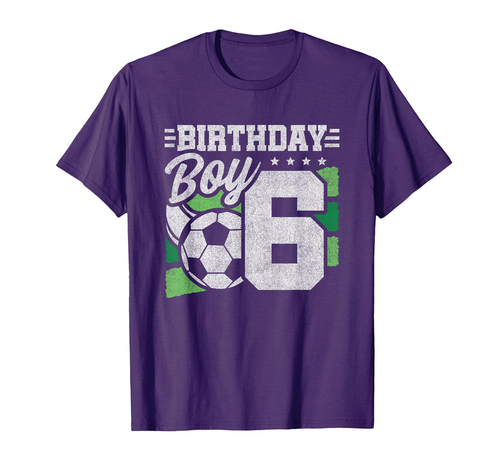 6 Year Old Soccer Birthday 6Th T-Shirt - Casual Everyday Wear Unisex
