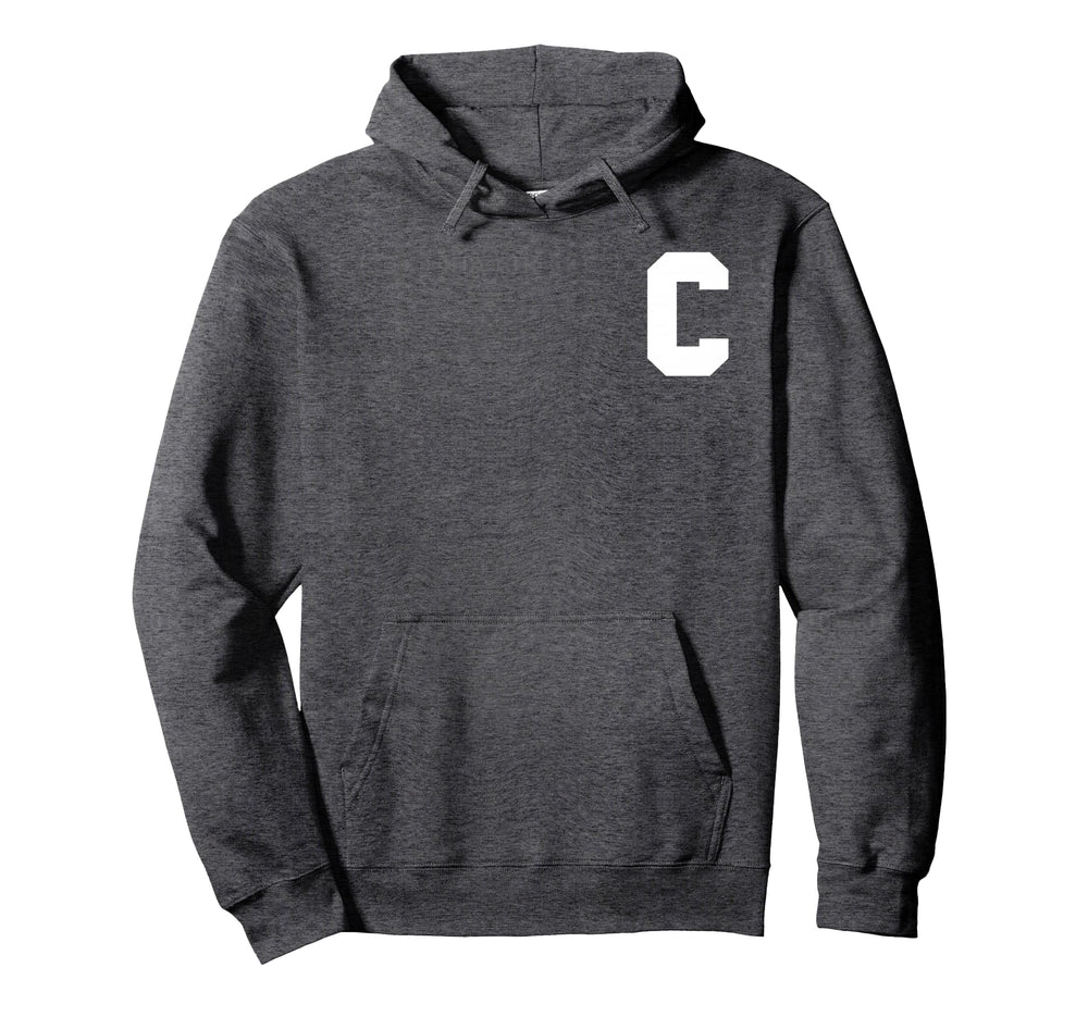 Sports Team Captain Letter C Hoodie - Unique Graphic for Adults