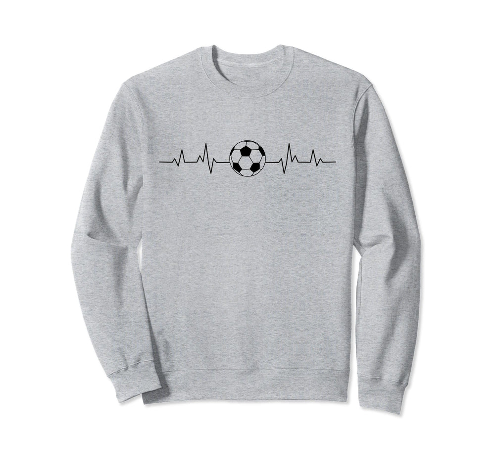 Soccer Heartbeat Minimalist Sweatshirt - Fun Novelty Design for Adults