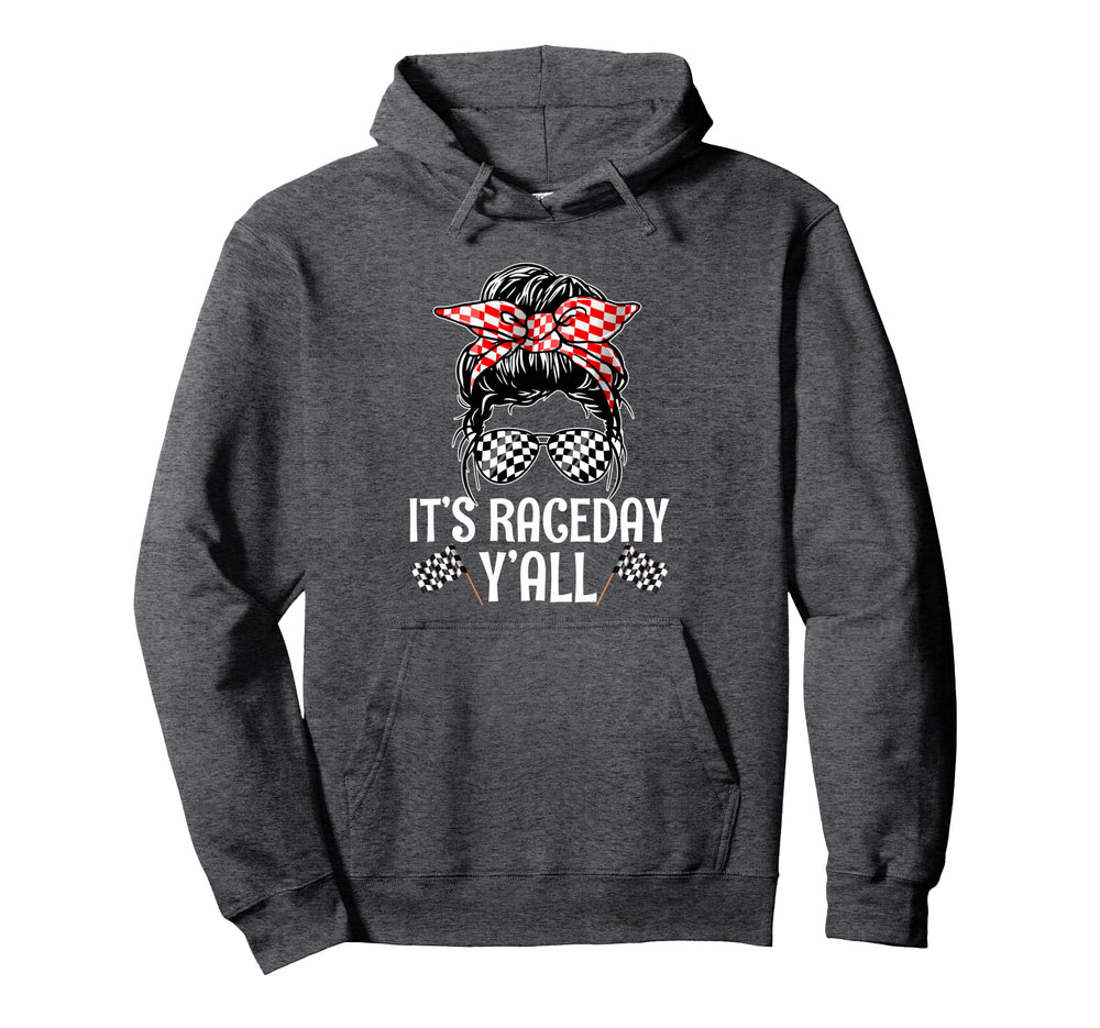 Its Race Day Yall Checkered Flag Racing Hoodie - Graphic Print Unisex