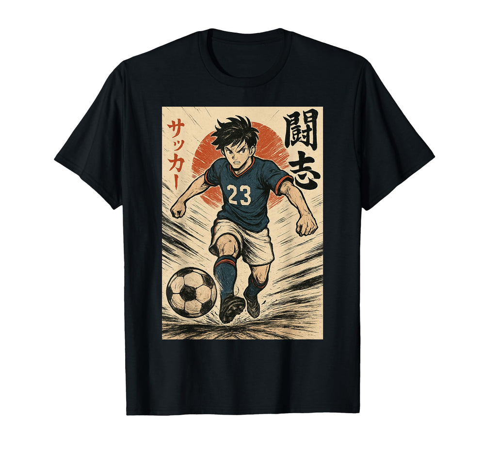Manga Soccer Striker Football Player T-Shirt - Aesthetic Graphic Men Women