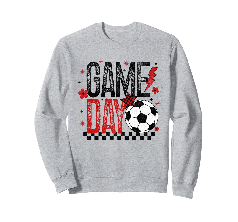 Game Day Soccer Season Checkered Sweatshirt - Casual Everyday Wear Unisex