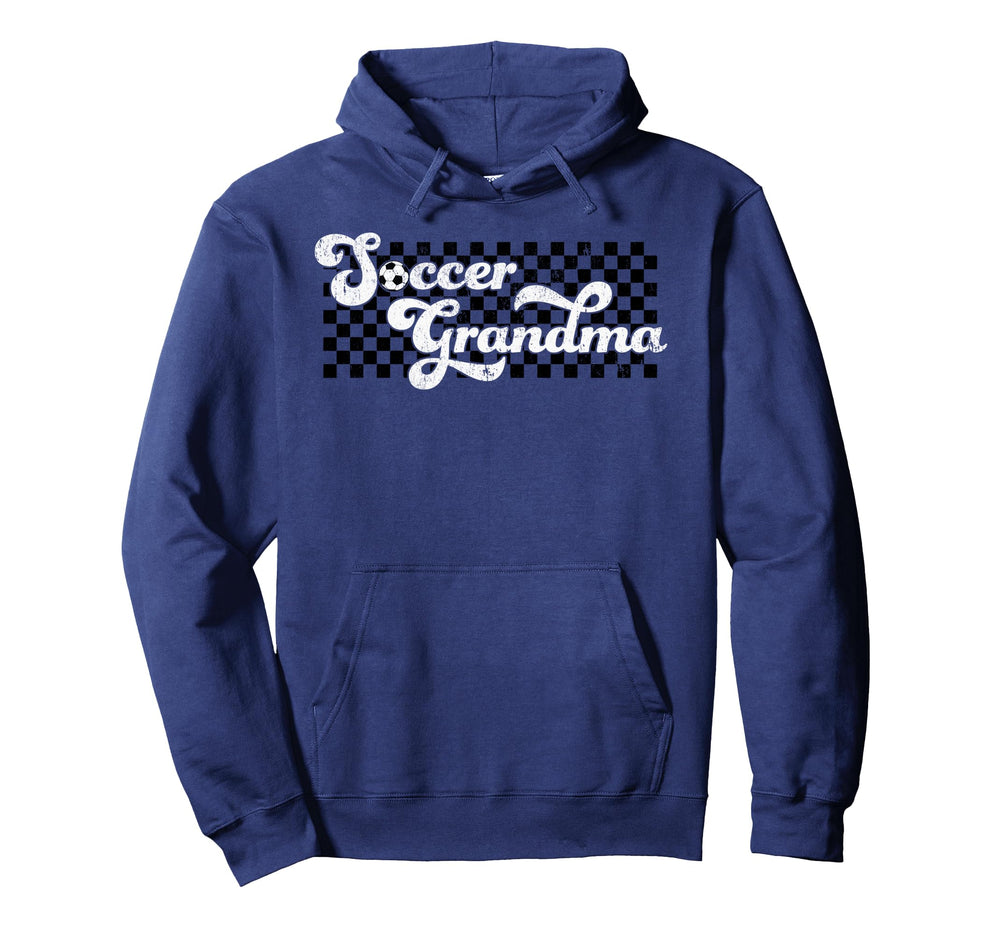 Soccer Grandma Grandmother Checkered Hoodie - Unique Graphic Men Women