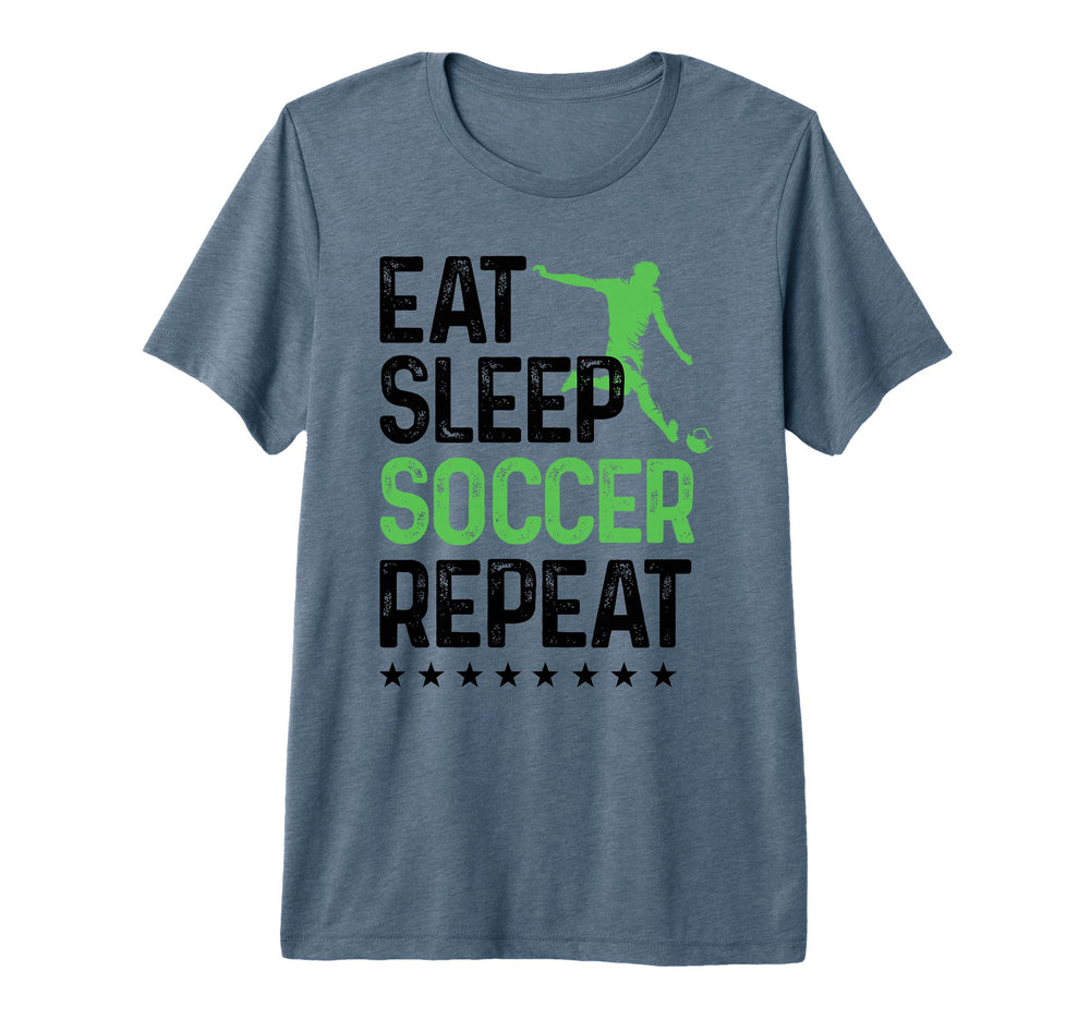 Eat Sleep Soccer Repeat Soccer Sports Tri T-Shirt - Unique Graphic Unisex