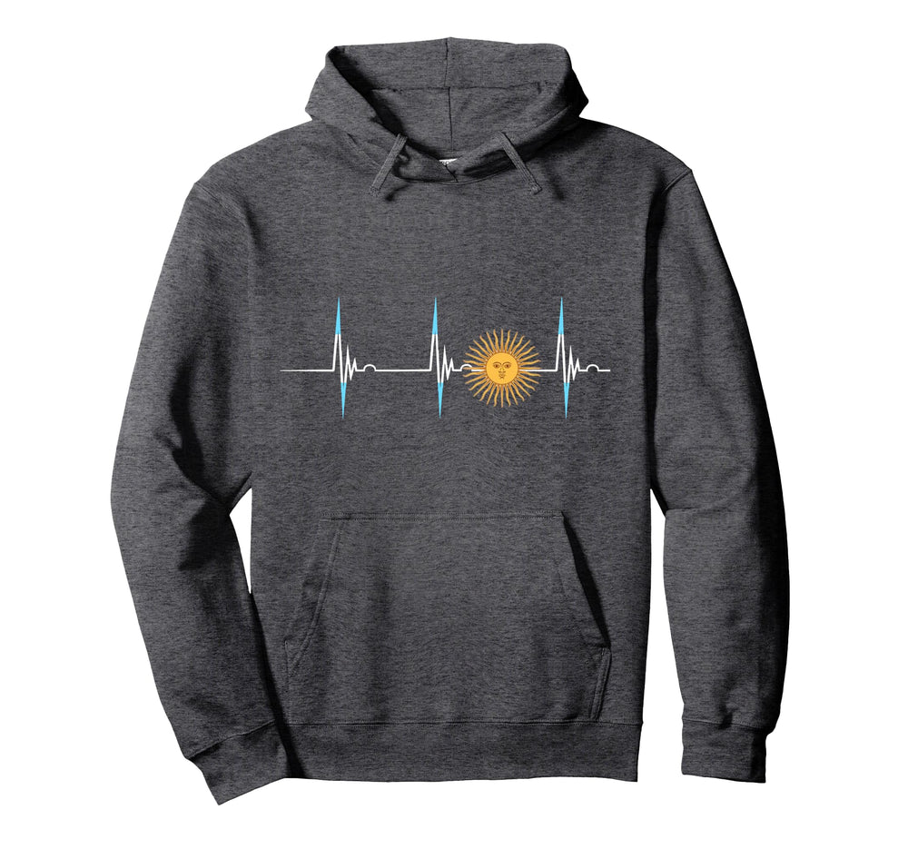 Argentina Sun May Heartbeat Ekg Pulse Hoodie - Trendy Graphic Men Women