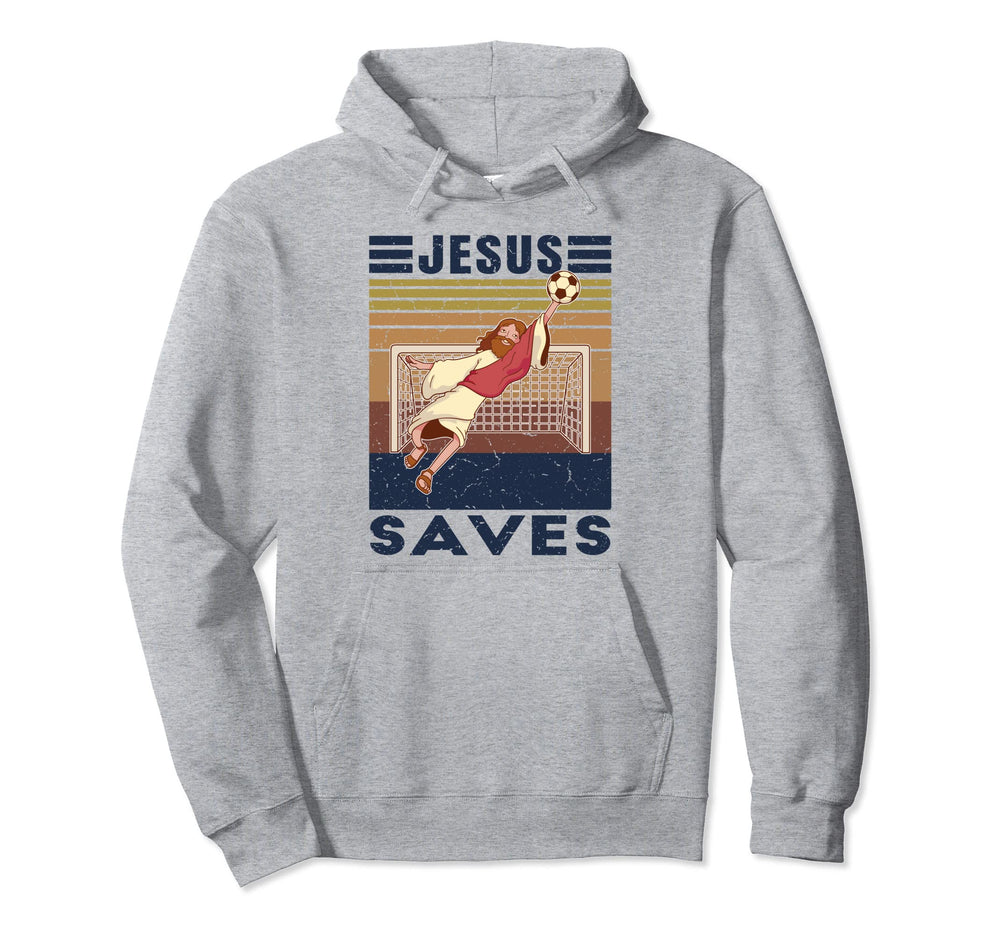 Goalkeeper Jesus Saves Soccer Goal Hoodie - Casual Everyday Wear Men Women