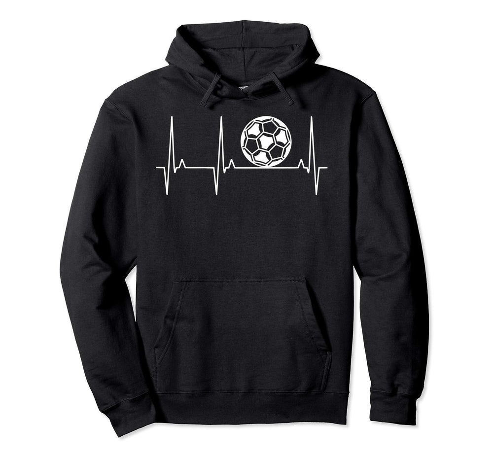 Soccer Players Ball Heartbeat Hoodie - Aesthetic Graphic Men Women