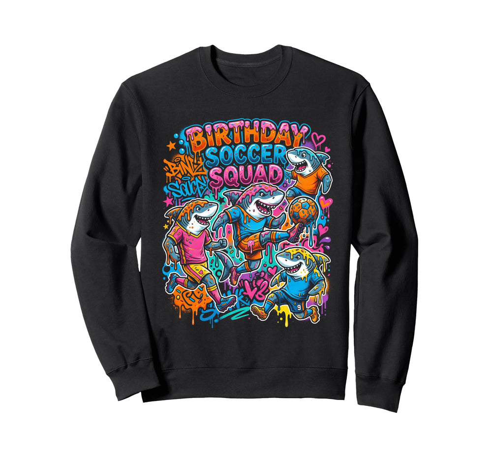 Funny Soccer Squad Sharks Team Sweatshirt - Fun Novelty Design for Adults