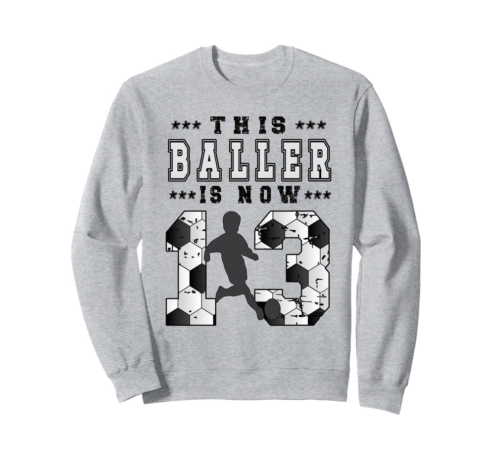 13Th Birthday Soccer Thirteen Year Sweatshirt - Minimalist Print Men Women