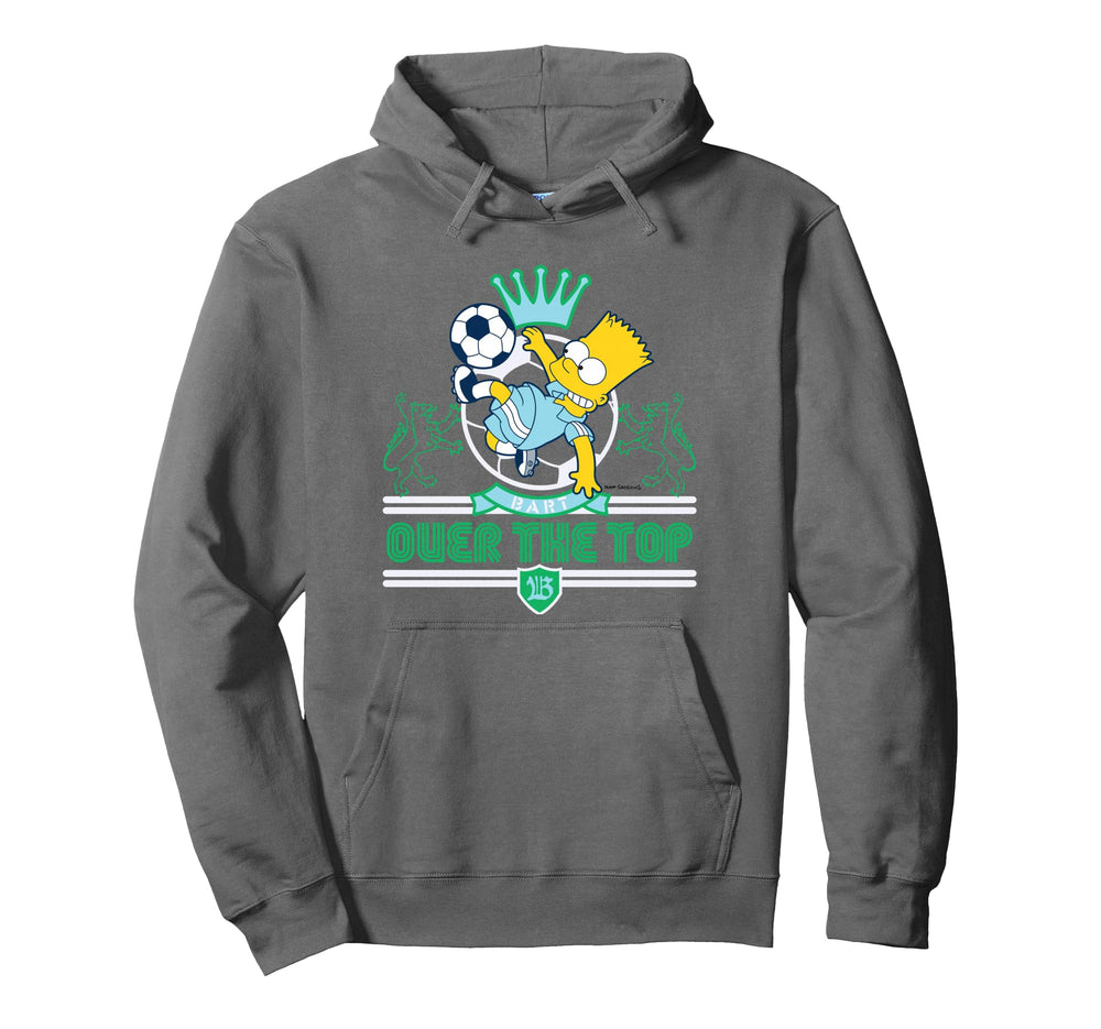 Simpsons Bart Over Soccer Player Hoodie - Casual Everyday Wear Men Women