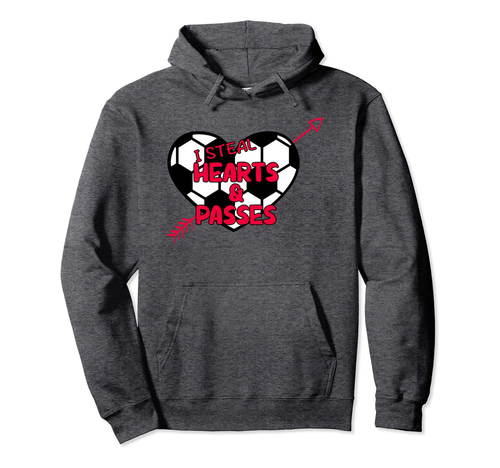Soccer Ball Valentines Day Heart Arrow Hoodie - Unique Graphic for Adults
