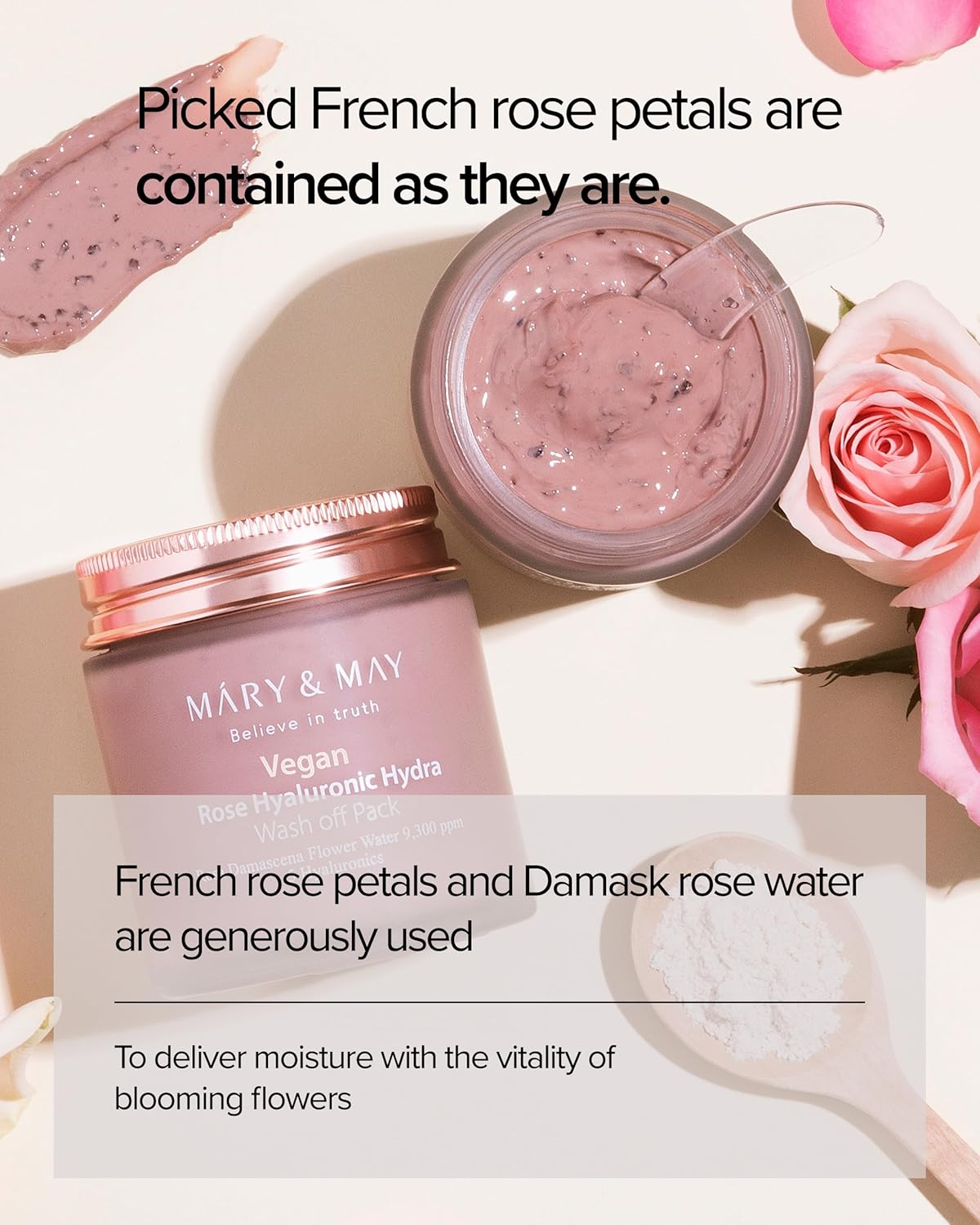 Mary & May Vegan Rose Hyaluronic Hydra Wash Off Pack - Snipetell