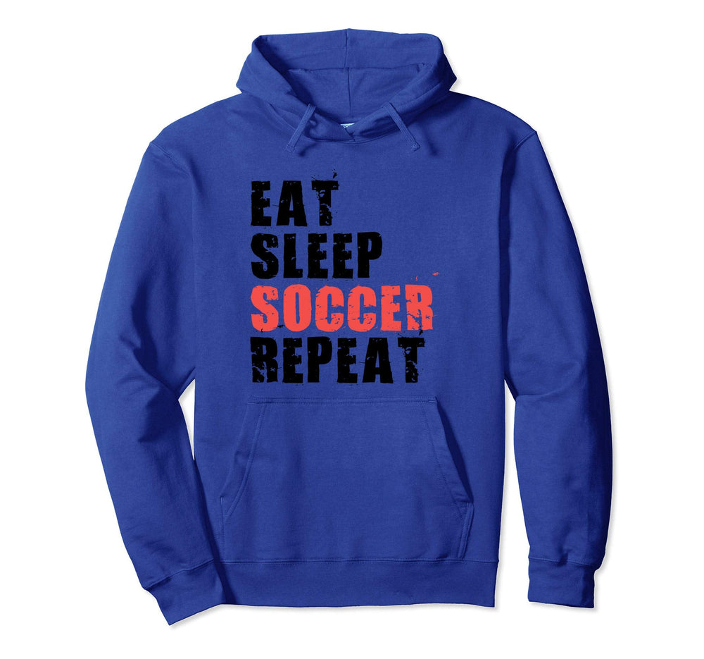 Eat Sleep Soccer Repeat Motivational Hoodie - Unique Graphic Men Women