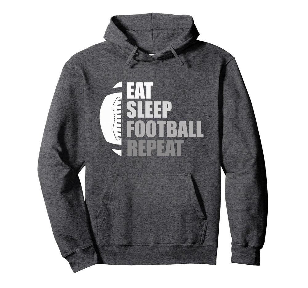 Eat Sleep Football Repeat Funny Hoodie - Minimalist Print Men Women