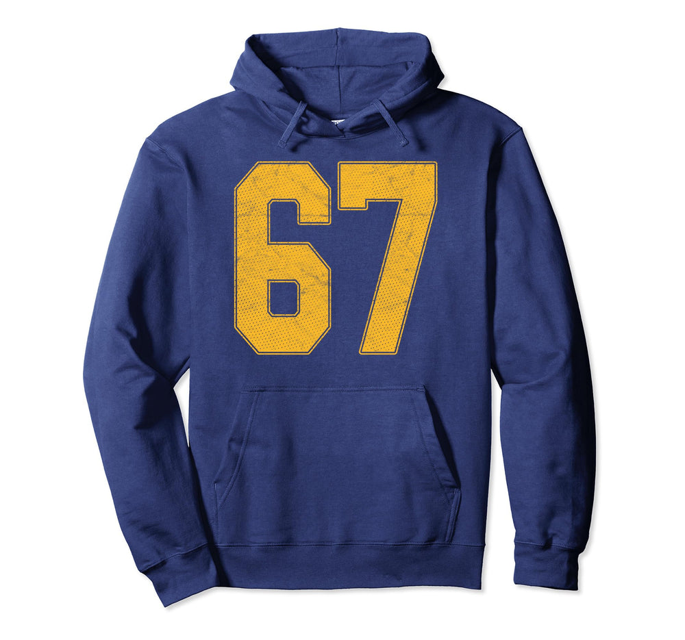 Number 67 Numbered Uniform Sports Team Hoodie - Custom Art Print Unisex