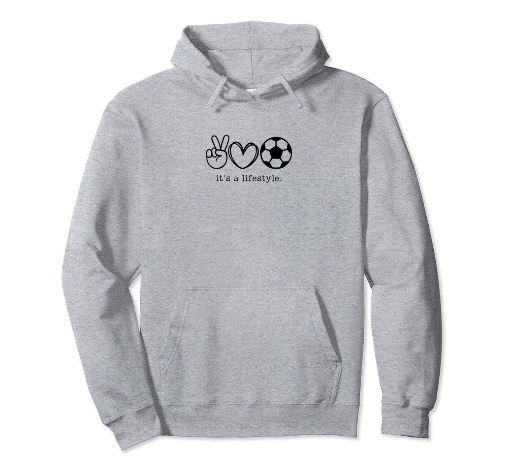 Its Lifestyle Peace Love Soccer Hoodie - Streetwear Style for Adults