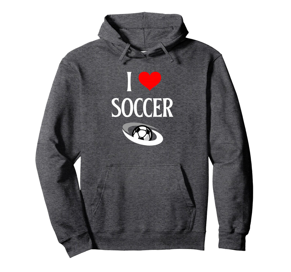 I Love Soccer I Heart Soccer Funny Hoodie - Custom Art Print for Adults