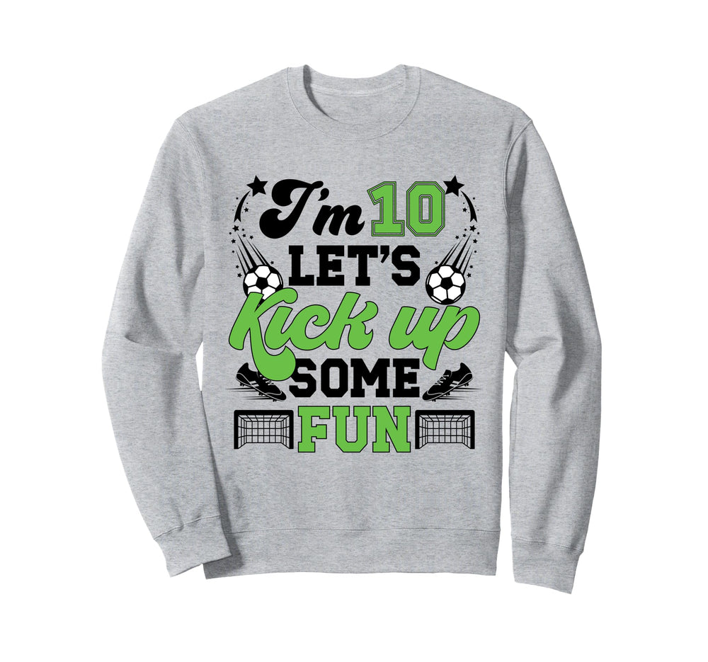 10Th Birthday Soccer Ten Year Sweatshirt - Aesthetic Graphic for Adults