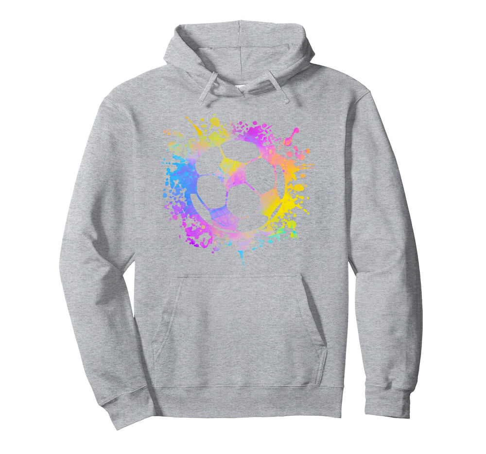 Soccer Ball Watercolor Paint Hoodie - Casual Everyday Wear for Adults