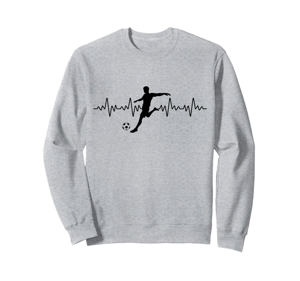 Football Heartbeat Soccer Lovers Sweatshirt - Fun Novelty Design Men Women